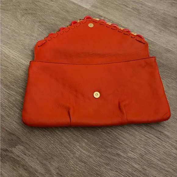 MICHAEL Michael Kors Orange Clutch with Gold Chain - Picture 8 of 10